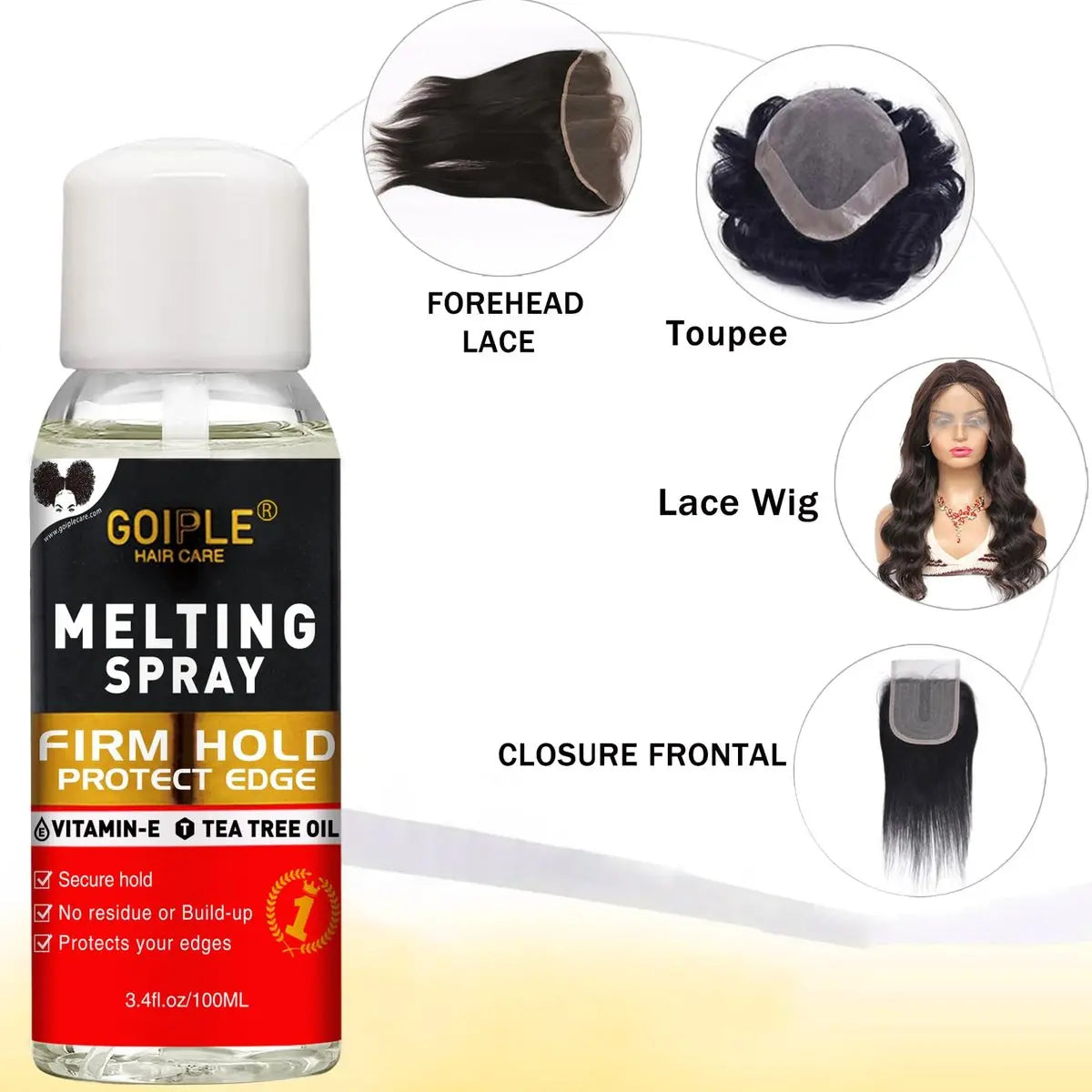 WOZUTUNT Hair Extension Adhesive Spray Kit – Lace Front Wig & Closure Glue, No Melt Formula for Wigs & Extensions Avelisse