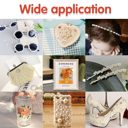 LOMIMOS 3090 Pcs Pearl Stickers - 4 Size Self Adhesive White Flat Faux Back Pearl Embellishment for Face Beauty Makeup Hair Nail Phone DIY Craft Decor (3/4/5/6mm)