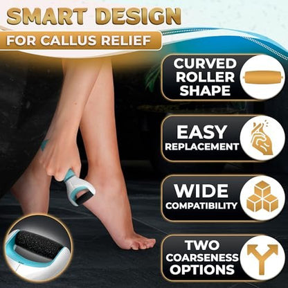 11 Pcs Replacement Rollers for Electric Foot Callus Remover - Extra Coarse & Regular Coarse Refill Heads for Pedi Perfect Pro