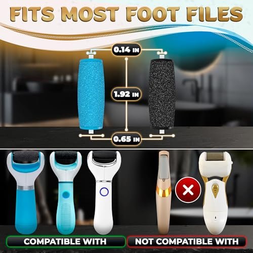 11 Pcs Replacement Rollers for Electric Foot Callus Remover - Extra Coarse & Regular Coarse Refill Heads for Pedi Perfect Pro - görsel 4