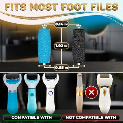11 Pcs Replacement Rollers for Electric Foot Callus Remover - Extra Coarse & Regular Coarse Refill Heads for Pedi Perfect Pro