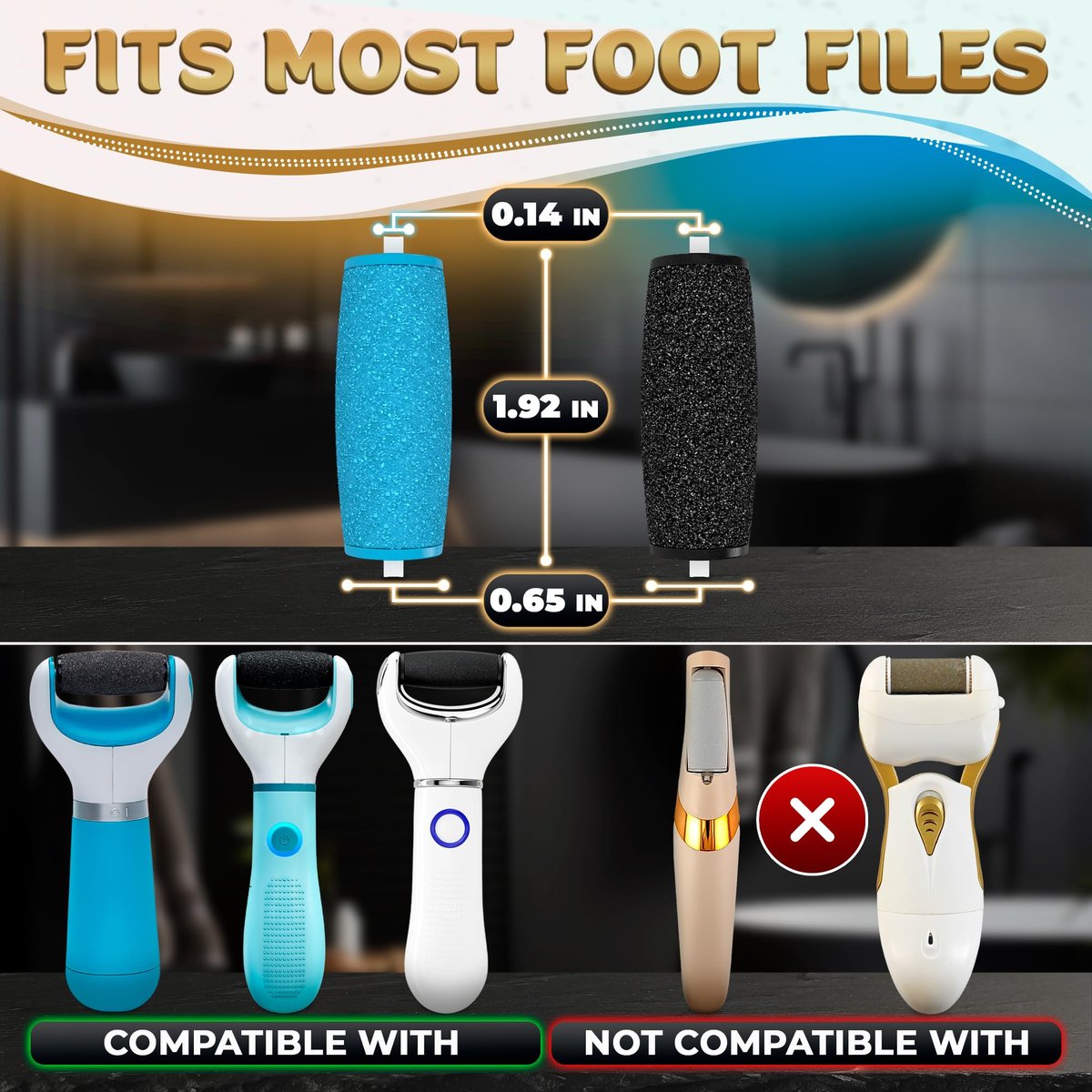 11 Pcs Replacement Rollers for Electric Foot Callus Remover - Extra Coarse & Regular Coarse Refill Heads for Pedi Perfect Pro - görsel 3