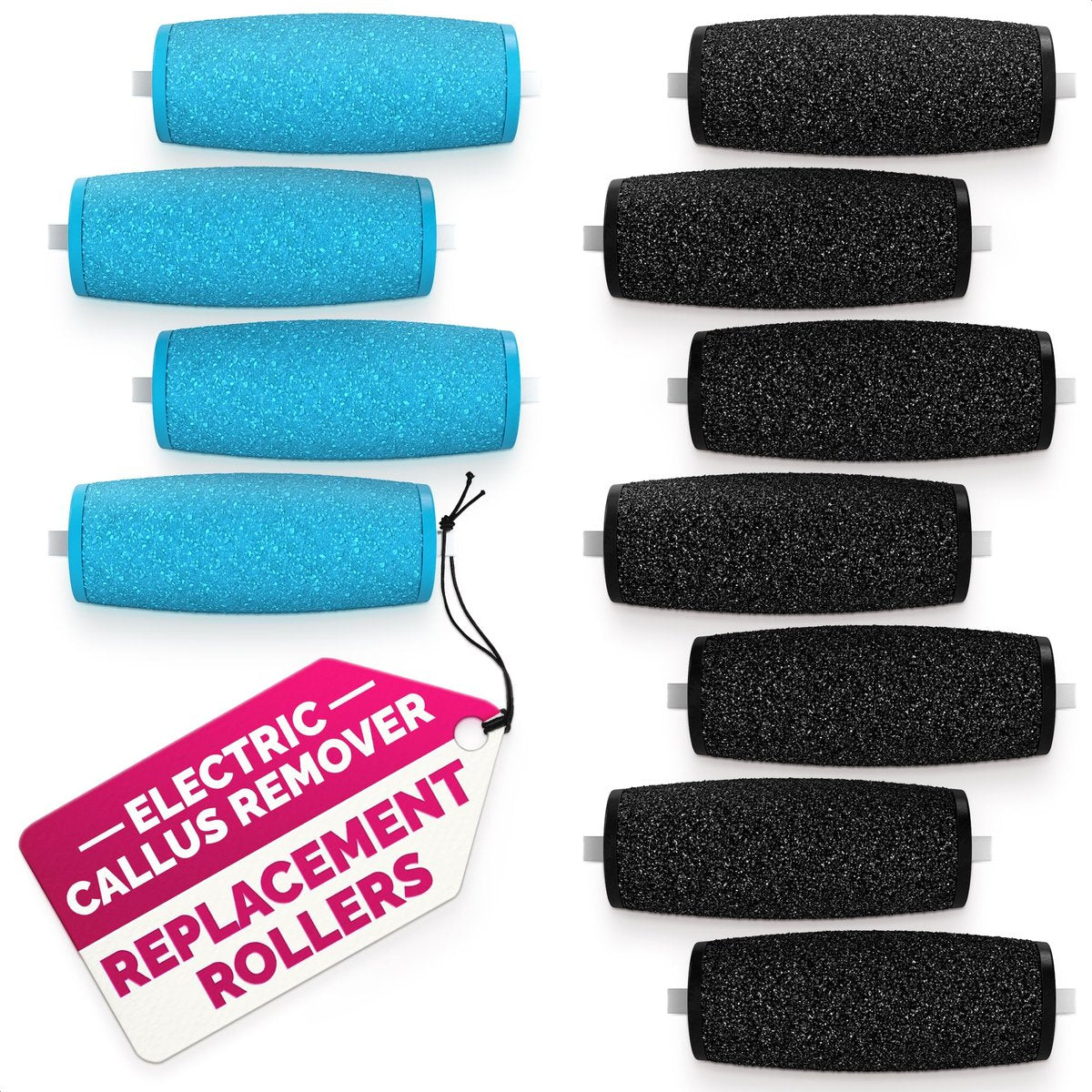 11 Pcs Replacement Rollers for Electric Foot Callus Remover - Extra Coarse & Regular Coarse Refill Heads for Pedi Perfect Pro - görsel 1