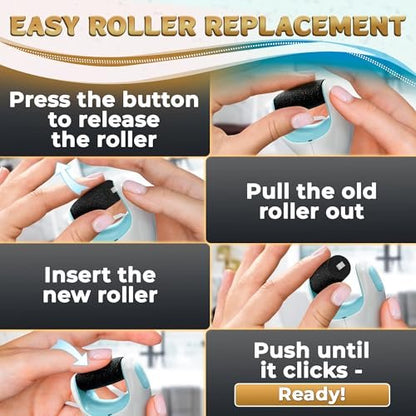 11 Pcs Replacement Rollers for Electric Foot Callus Remover - Extra Coarse & Regular Coarse Refill Heads for Pedi Perfect Pro