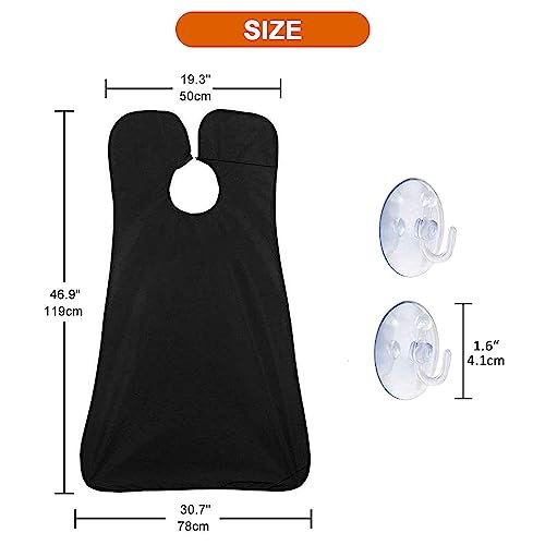 PLACHIDAY Beard Bib Beard Apron for Men - Black Nylon Trimming Catcher, Gifts for Dad, Husband, Father's Day - görsel 4