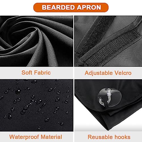 PLACHIDAY Beard Bib Beard Apron for Men - Black Nylon Trimming Catcher, Gifts for Dad, Husband, Father's Day - görsel 8