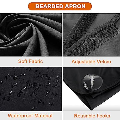 PLACHIDAY Beard Bib Beard Apron for Men - Black Nylon Trimming Catcher, Gifts for Dad, Husband, Father's Day