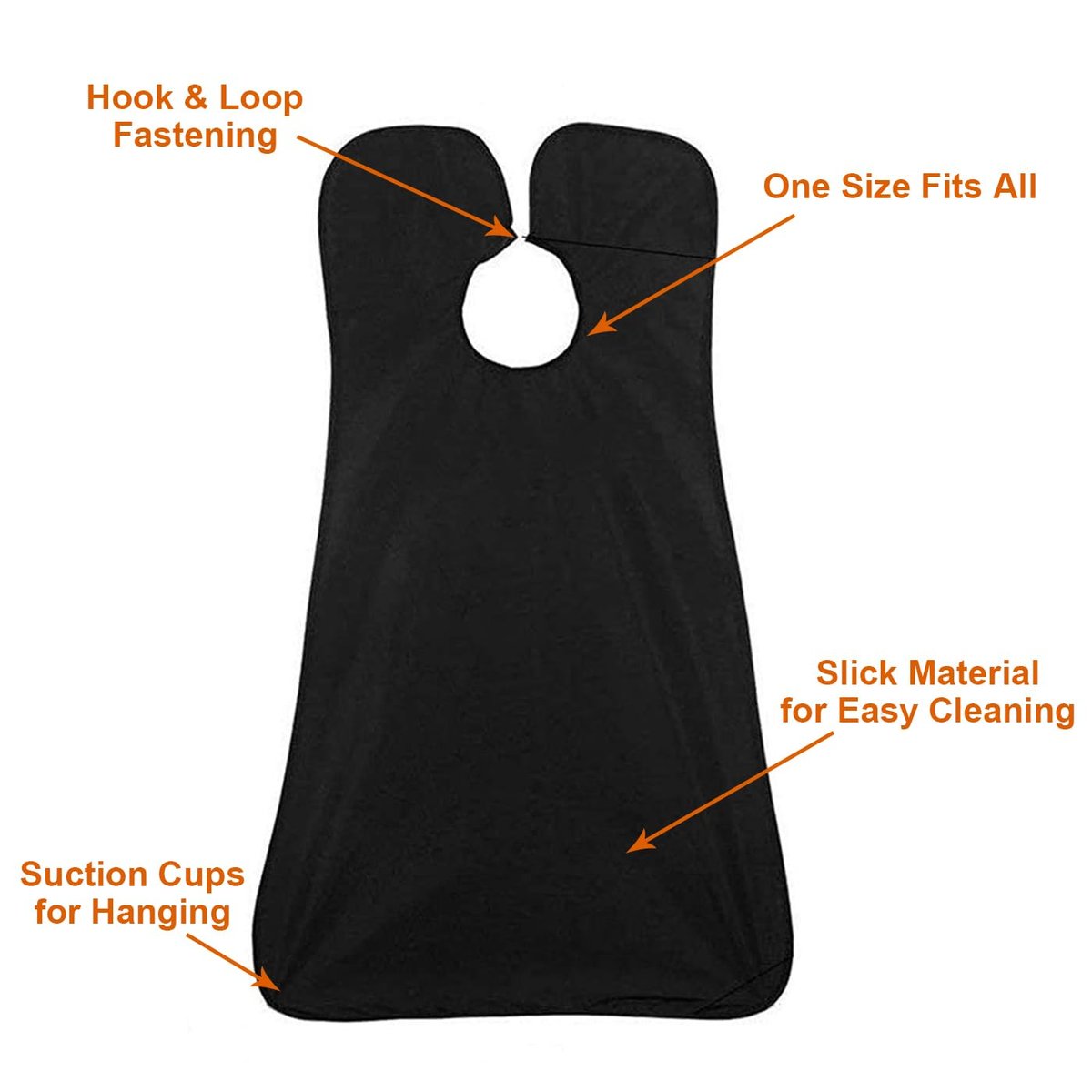 PLACHIDAY Beard Bib Beard Apron for Men - Black Nylon Trimming Catcher, Gifts for Dad, Husband, Father's Day - görsel 5