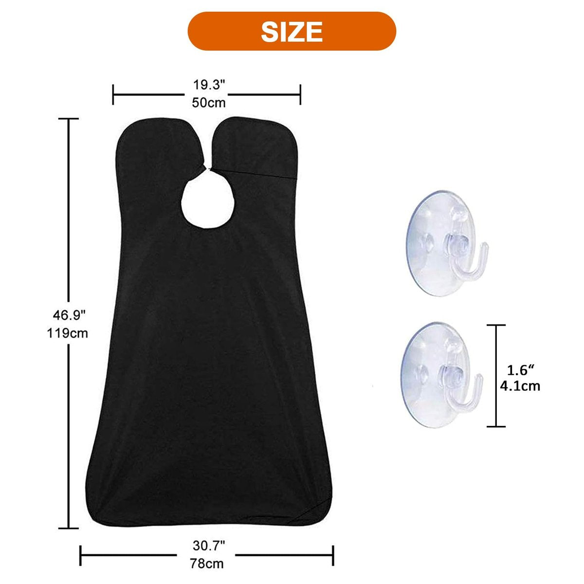 PLACHIDAY Beard Bib Beard Apron for Men - Black Nylon Trimming Catcher, Gifts for Dad, Husband, Father's Day - görsel 3
