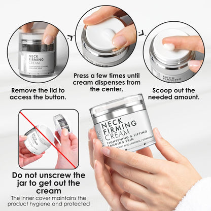 VALITIC Neck Cream for Tightening and Firming - Hyaluronic Acid, Retinol, Vitamin C, Peptides - Anti Aging Day and Night Cream for Lifting Sagging Skin Avelisse