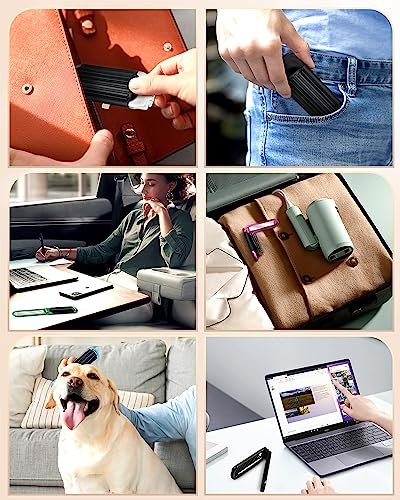 6 PCS Folding Travel Hairbrush Set with Compact Mirror for Women - Mini Pocket Brush for Purse and Girls - görsel 6