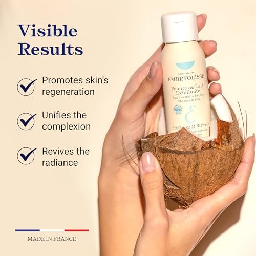 Embryolisse Exfoliating Face Scrub Powder - Gentle Facial Cleanser with Coconut & Milk Powder for All Skin Types, Even Sensitive, 1.41 Oz Avelisse