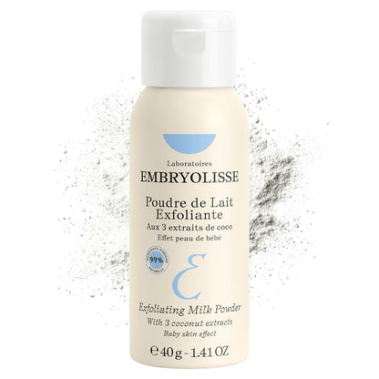 Embryolisse Exfoliating Face Scrub Powder - Gentle Facial Cleanser with Coconut & Milk Powder for All Skin Types, Even Sensitive, 1.41 Oz Avelisse