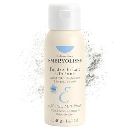 Embryolisse Exfoliating Face Scrub Powder - Gentle Facial Cleanser with Coconut & Milk Powder for All Skin Types, Even Sensitive, 1.41 Oz Avelisse