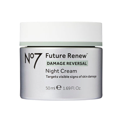 No7 Future Renew Damage Reversal Night Cream - Anti-Aging Face Moisturizer with Peptide Technology - Skin Barrier Repair for Dry Skin (1.69 oz) Avelisse