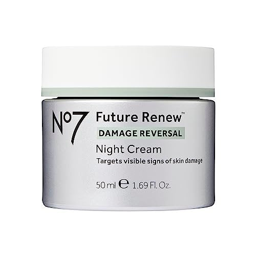 No7 Future Renew Damage Reversal Night Cream - Anti-Aging Face Moisturizer with Peptide Technology - Skin Barrier Repair for Dry Skin (1.69 oz) Avelisse
