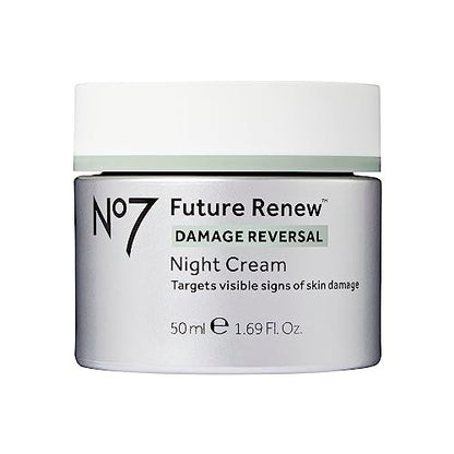 No7 Future Renew Damage Reversal Night Cream - Anti-Aging Face Moisturizer with Peptide Technology - Skin Barrier Repair for Dry Skin (1.69 oz) Avelisse