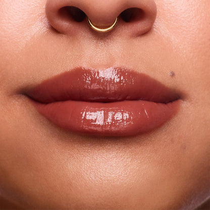 stila Plumping Lip Glaze - Cinnamon - High-Shine Lip Gloss with Plumping Effect