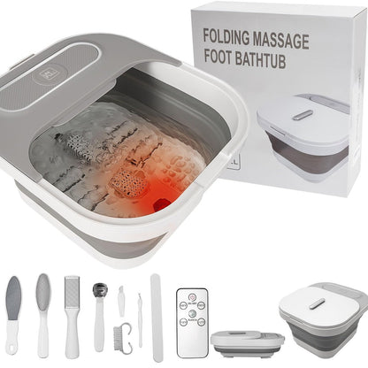 UNIFULL Collapsible Foot Spa Bath with Heat, Massage Rollers, Bubbles, and Red Light Therapy – Portable Pedicure Foot Spa Avelisse