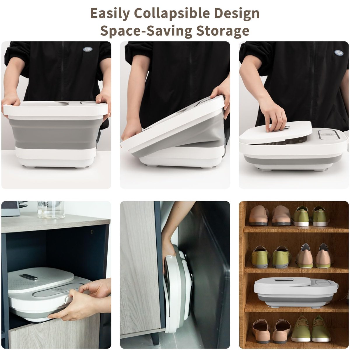 UNIFULL Collapsible Foot Spa Bath with Heat, Massage Rollers, Bubbles, and Red Light Therapy – Portable Pedicure Foot Spa Avelisse