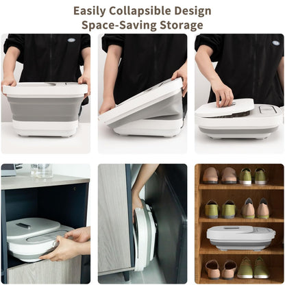UNIFULL Collapsible Foot Spa Bath with Heat, Massage Rollers, Bubbles, and Red Light Therapy – Portable Pedicure Foot Spa Avelisse