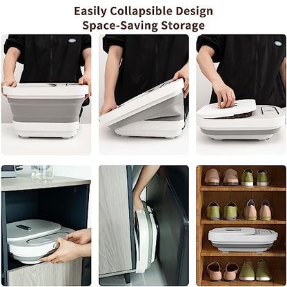 UNIFULL Collapsible Foot Spa Bath with Heat, Massage Rollers, Bubbles, and Red Light Therapy – Portable Pedicure Foot Spa Avelisse
