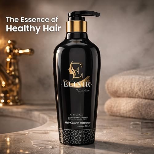 Elixir by Coco March Hair Growth Shampoo - Strengthening Plant-Based Formula for Thicker Fuller Hair - Chemical-Free for Men and Women - 16.9 fl oz Avelisse