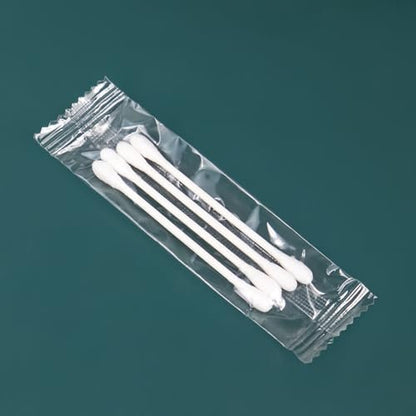 200 Pack Individually Wrapped Cotton Swabs with Paper Sticks - Double Tipped, 4 per Bag Avelisse