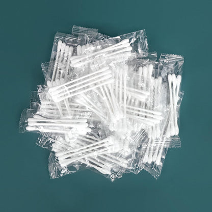 200 Pack Individually Wrapped Cotton Swabs with Paper Sticks - Double Tipped, 4 per Bag Avelisse