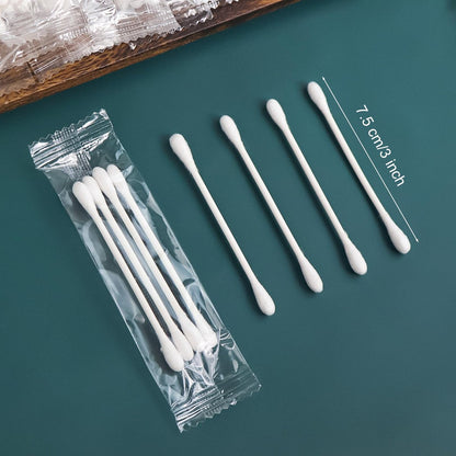 200 Pack Individually Wrapped Cotton Swabs with Paper Sticks - Double Tipped, 4 per Bag Avelisse