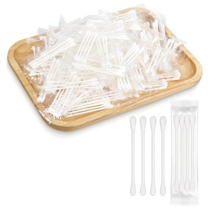 200 Pack Individually Wrapped Cotton Swabs with Paper Sticks - Double Tipped, 4 per Bag Avelisse