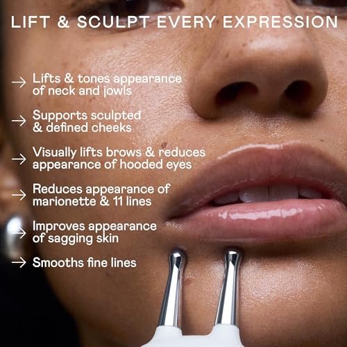 NuFACE Trinity+ Microcurrent Facial Device with Lip & Eye Attachment - FDA Cleared Face Toning Device, Wrinkle Reducer, Includes Gel Activator & Silk Creme Avelisse