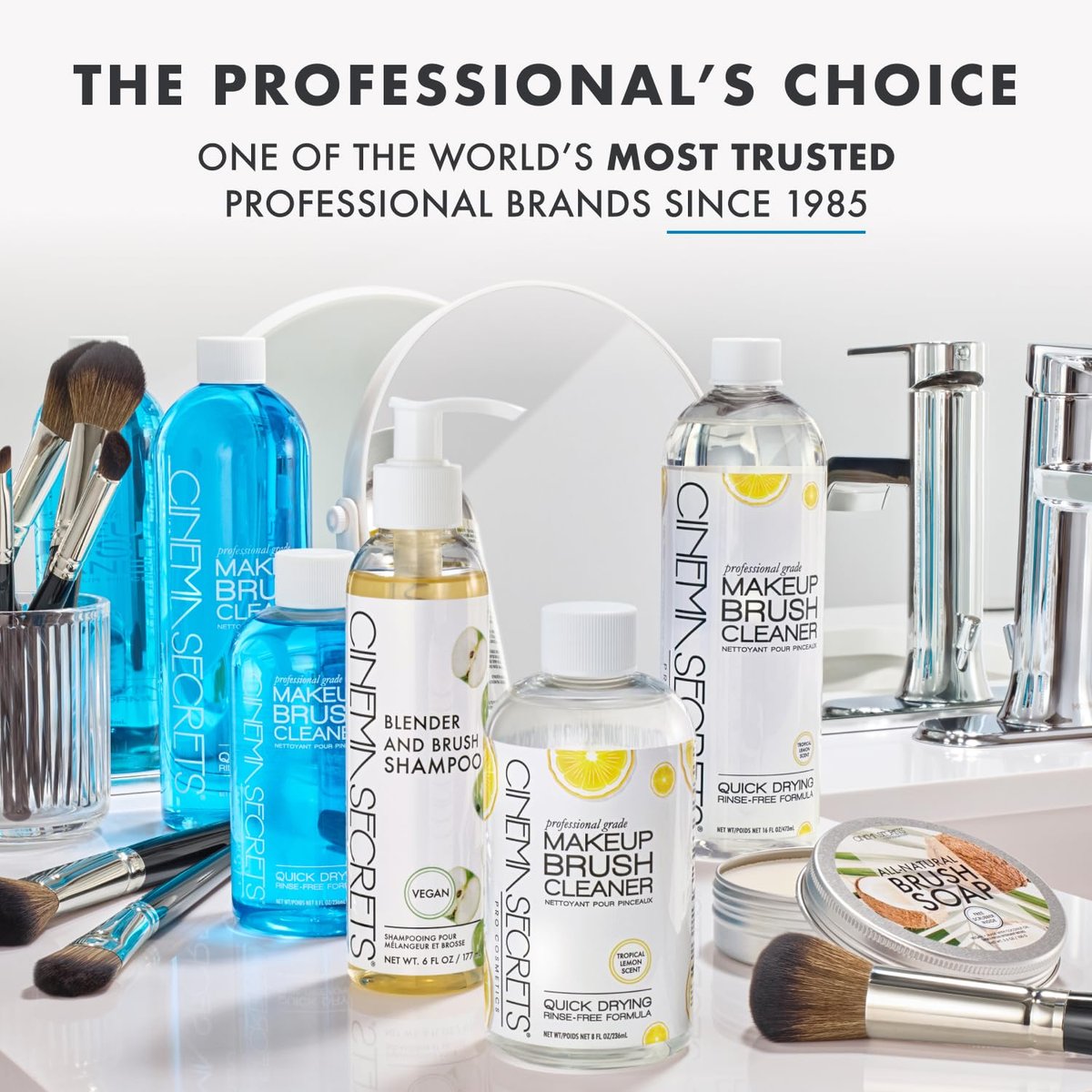 Cinema Secrets Original Makeup Brush Cleaner Spray - Professional Quick-Drying Formula, 2 fl oz Avelisse