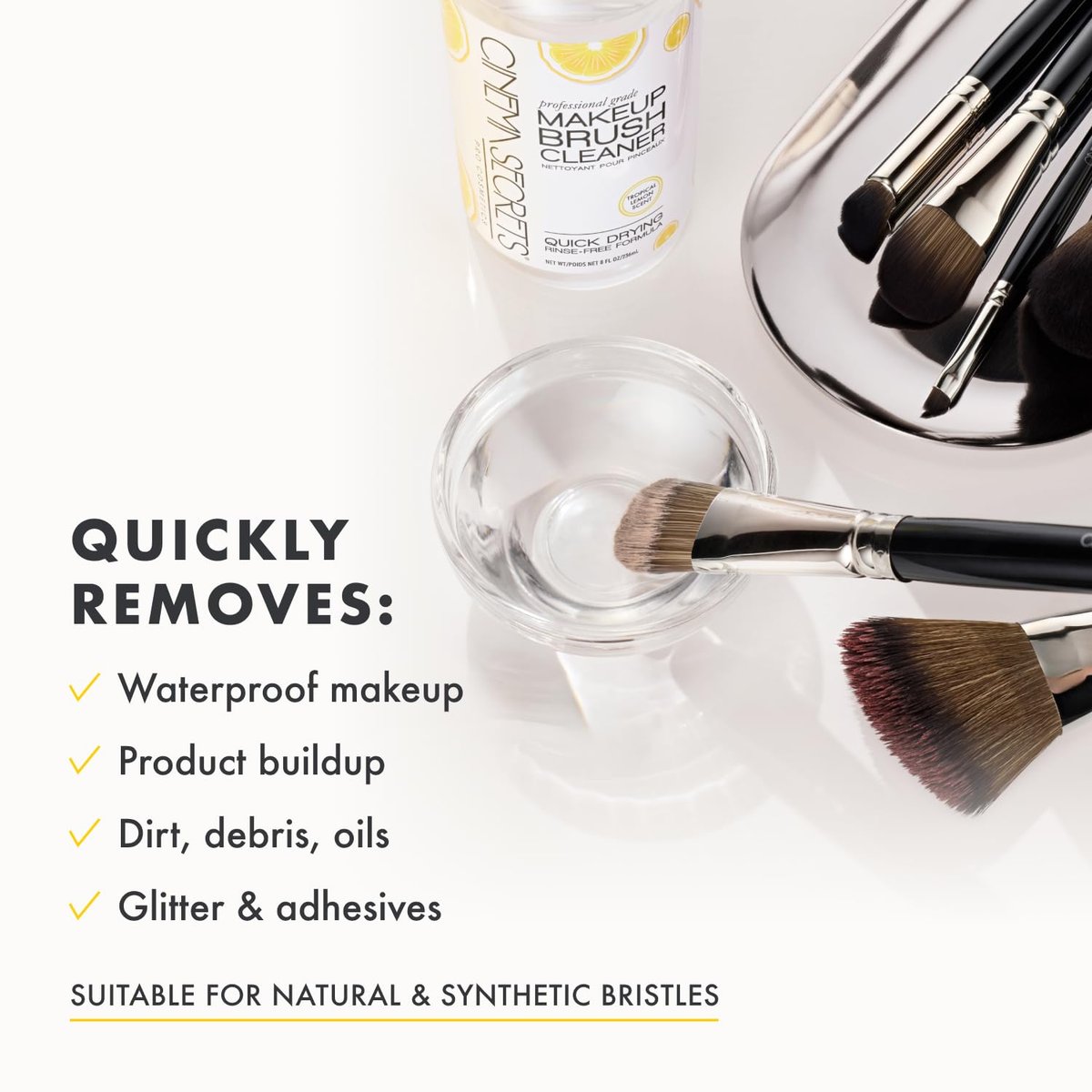 Cinema Secrets Original Makeup Brush Cleaner Spray - Professional Quick-Drying Formula, 2 fl oz Avelisse