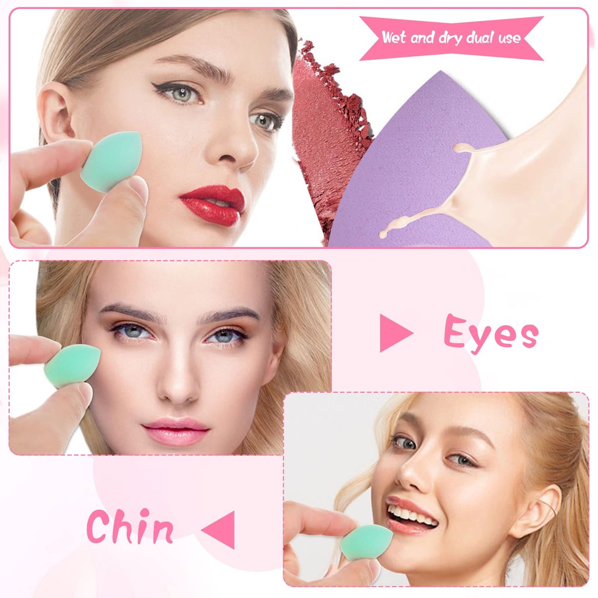 40-Piece Mini Makeup Sponge Set - Multi-Colored Professional Foundation Blenders for Flawless Application - görsel 11