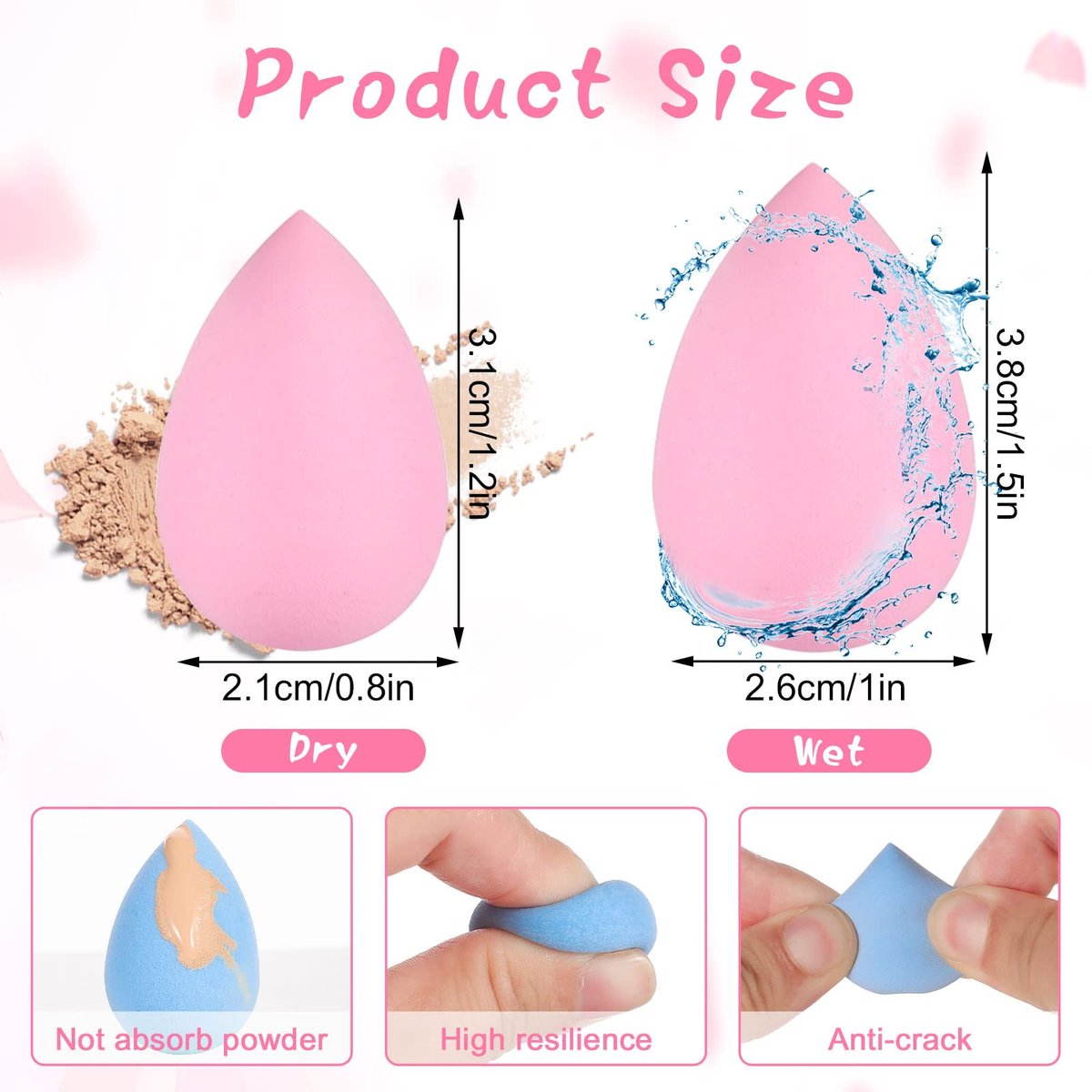 40-Piece Mini Makeup Sponge Set - Multi-Colored Professional Foundation Blenders for Flawless Application - görsel 3