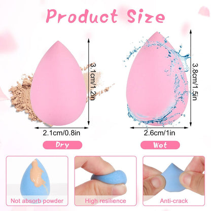 40-Piece Mini Makeup Sponge Set - Multi-Colored Professional Foundation Blenders for Flawless Application