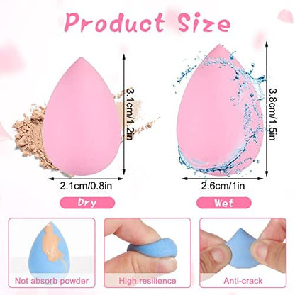40-Piece Mini Makeup Sponge Set - Multi-Colored Professional Foundation Blenders for Flawless Application