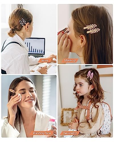 18 Pcs No Crease Hair Clips - Checkerboard Acrylic Resin Styling Clips for Women & Girls - görsel 8