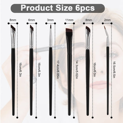 6-Piece Angled Eyeliner Brush Set – Precision Eyeliner, Eyebrow & Eyeshadow Brushes by LUTER