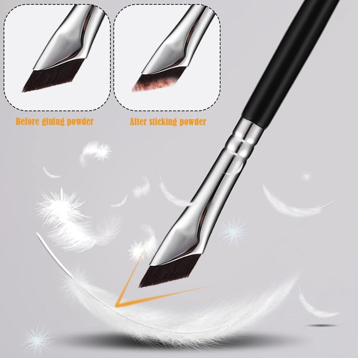 6-Piece Angled Eyeliner Brush Set – Precision Eyeliner, Eyebrow & Eyeshadow Brushes by LUTER - görsel 5
