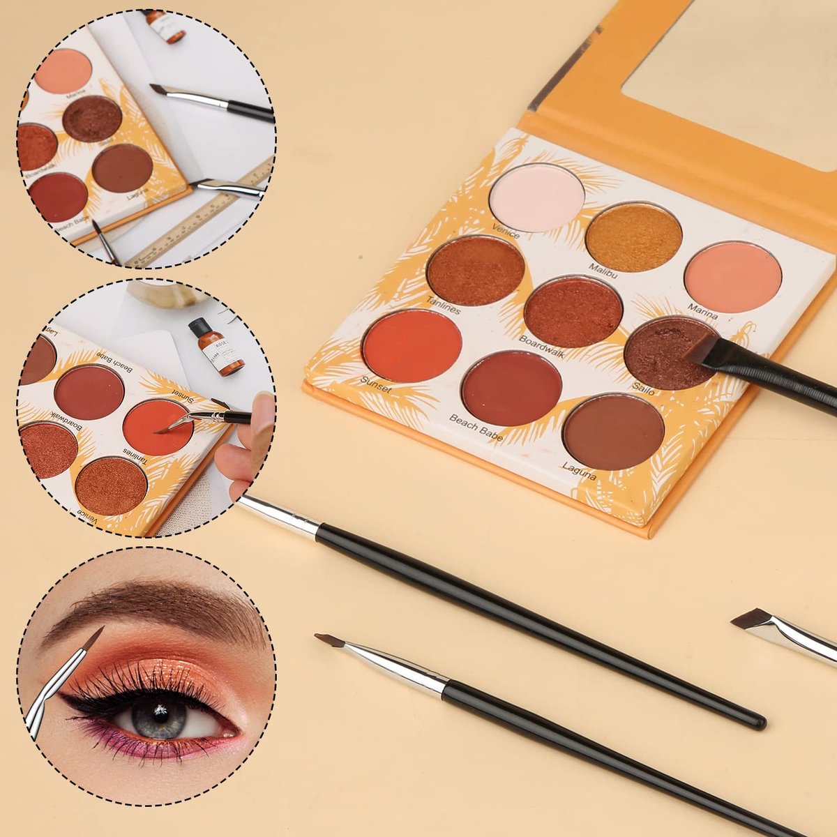 6-Piece Angled Eyeliner Brush Set – Precision Eyeliner, Eyebrow & Eyeshadow Brushes by LUTER - görsel 9