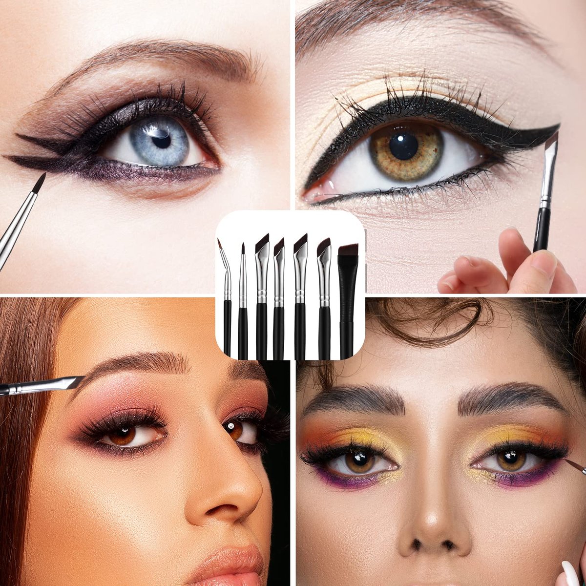 6-Piece Angled Eyeliner Brush Set – Precision Eyeliner, Eyebrow & Eyeshadow Brushes by LUTER - görsel 13