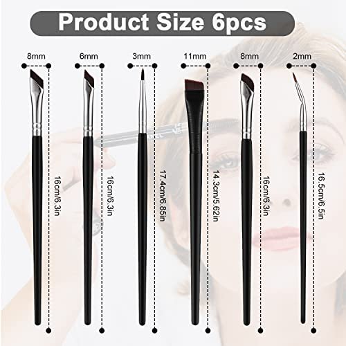 6-Piece Angled Eyeliner Brush Set – Precision Eyeliner, Eyebrow & Eyeshadow Brushes by LUTER - görsel 4