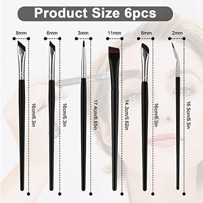 6-Piece Angled Eyeliner Brush Set – Precision Eyeliner, Eyebrow & Eyeshadow Brushes by LUTER