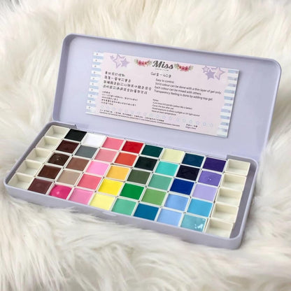 40-Color Gel Palette Painting Gel for Nail Art – Individual Squares, UV LED, DIY Nail Design Avelisse
