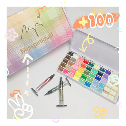 40-Color Gel Palette Painting Gel for Nail Art – Individual Squares, UV LED, DIY Nail Design Avelisse