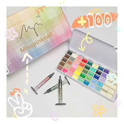 40-Color Gel Palette Painting Gel for Nail Art – Individual Squares, UV LED, DIY Nail Design Avelisse