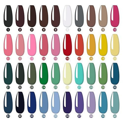 40-Color Gel Palette Painting Gel for Nail Art – Individual Squares, UV LED, DIY Nail Design Avelisse