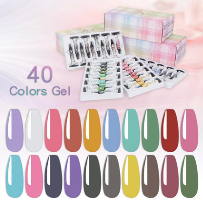 40-Color Gel Palette Painting Gel for Nail Art – Individual Squares, UV LED, DIY Nail Design Avelisse